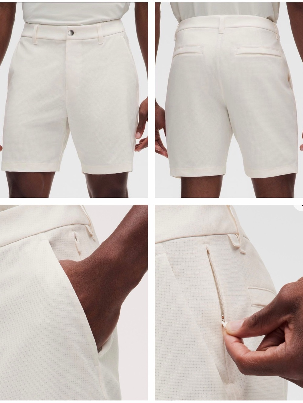 lululemon athletica Men's Flat-Front Shorts in Cream